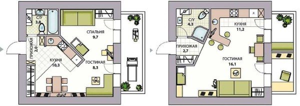 Перепланировка квартиры с проходной комнатой