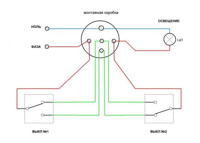Схема подключения электроприборов объясняет принцип работы освещения